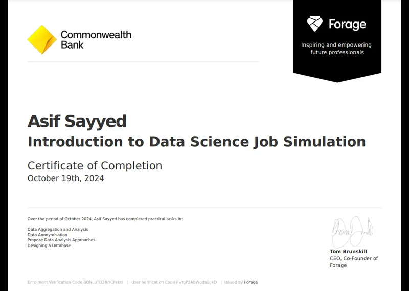 Commonwealth Bank - Data Science Job Simulation