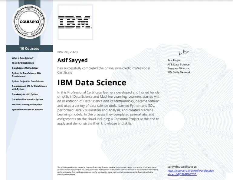IBM Data Science Specialization