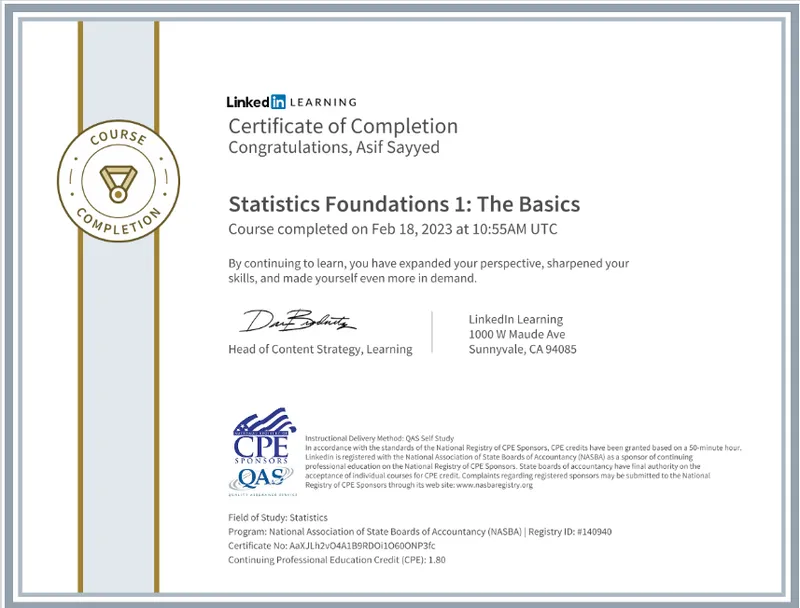Statistics Foundations 1: The Basics